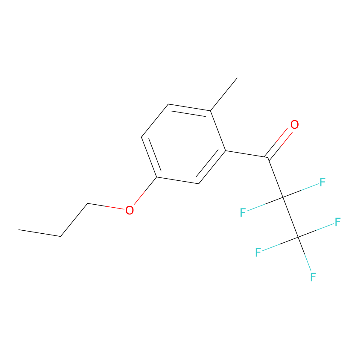 2,2,3,3,3-Pentafluoro-1-(2-methyl-5-propoxyphenyl)propan-1-one molecular structure, CAS 2969328-77-4