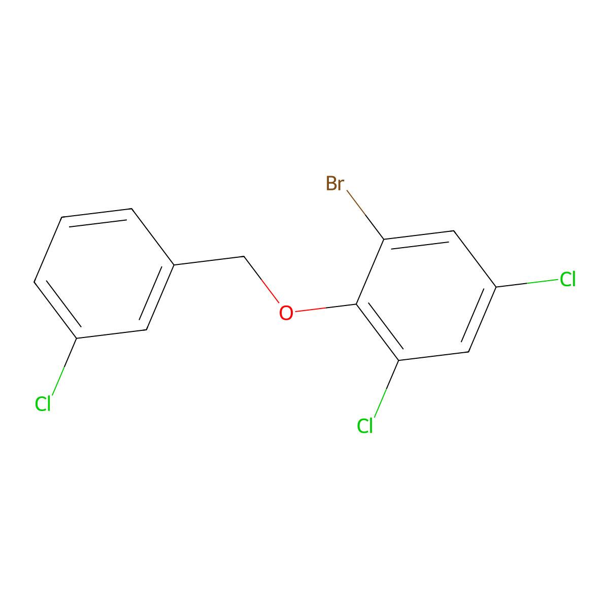 1-Bromo-3,5-dichloro-2-((3-chlorobenzyl)oxy)benzene molecular structure, CAS 2969329-81-3