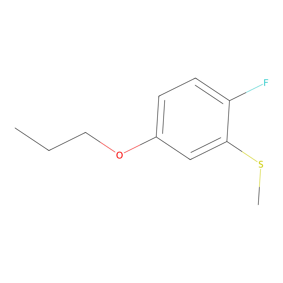 (2-Fluoro-5-propoxyphenyl)(methyl)sulfane molecular structure, CAS 2969329-90-4