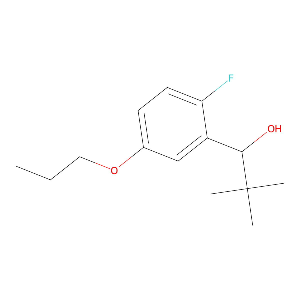 1-(2-Fluoro-5-propoxyphenyl)-2,2-dimethylpropan-1-ol molecular structure, CAS 2969329-94-8