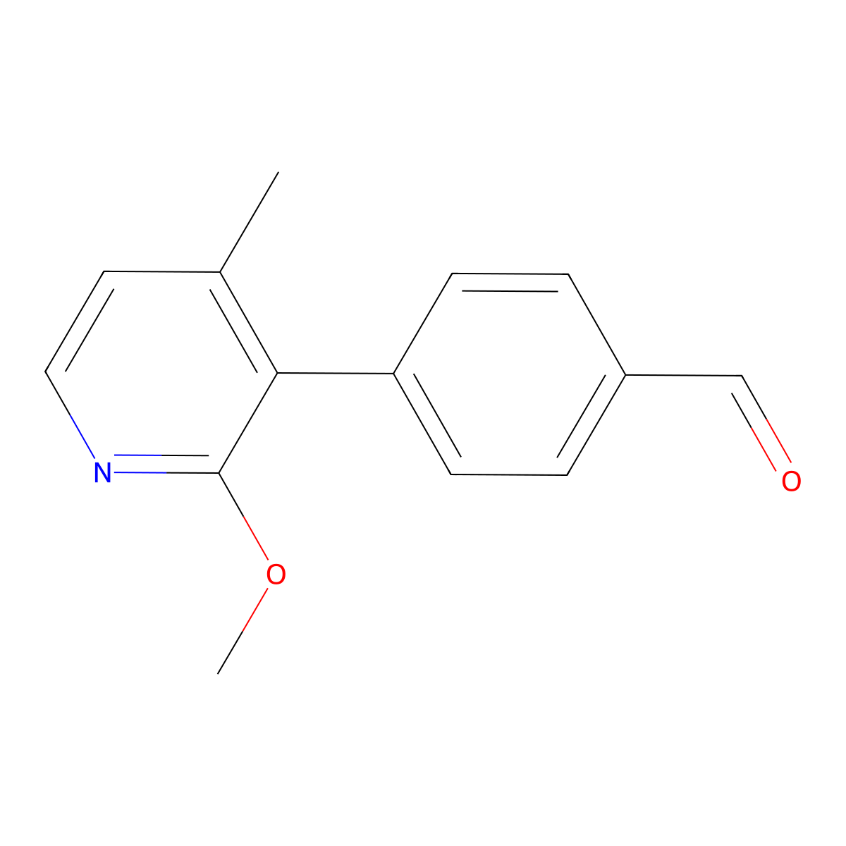 4-(2-Methoxy-4-methylpyridin-3-yl)benzaldehyde molecular structure, CAS 2969330-71-8