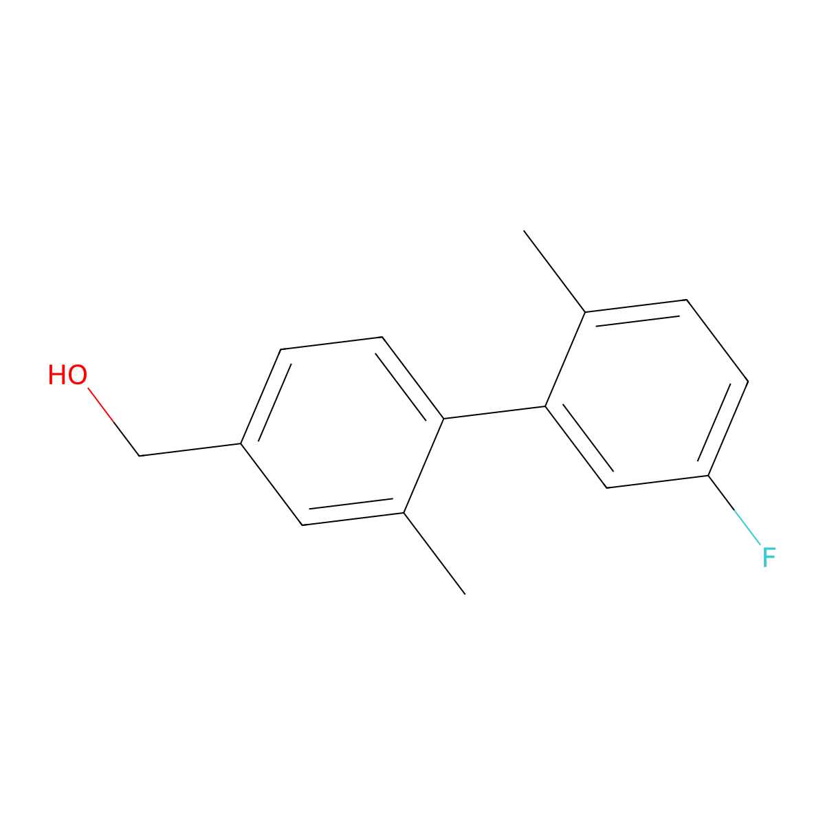 (5'-Fluoro-2,2'-dimethyl-[1,1'-biphenyl]-4-yl)methanol molecular structure, CAS 2969331-71-1
