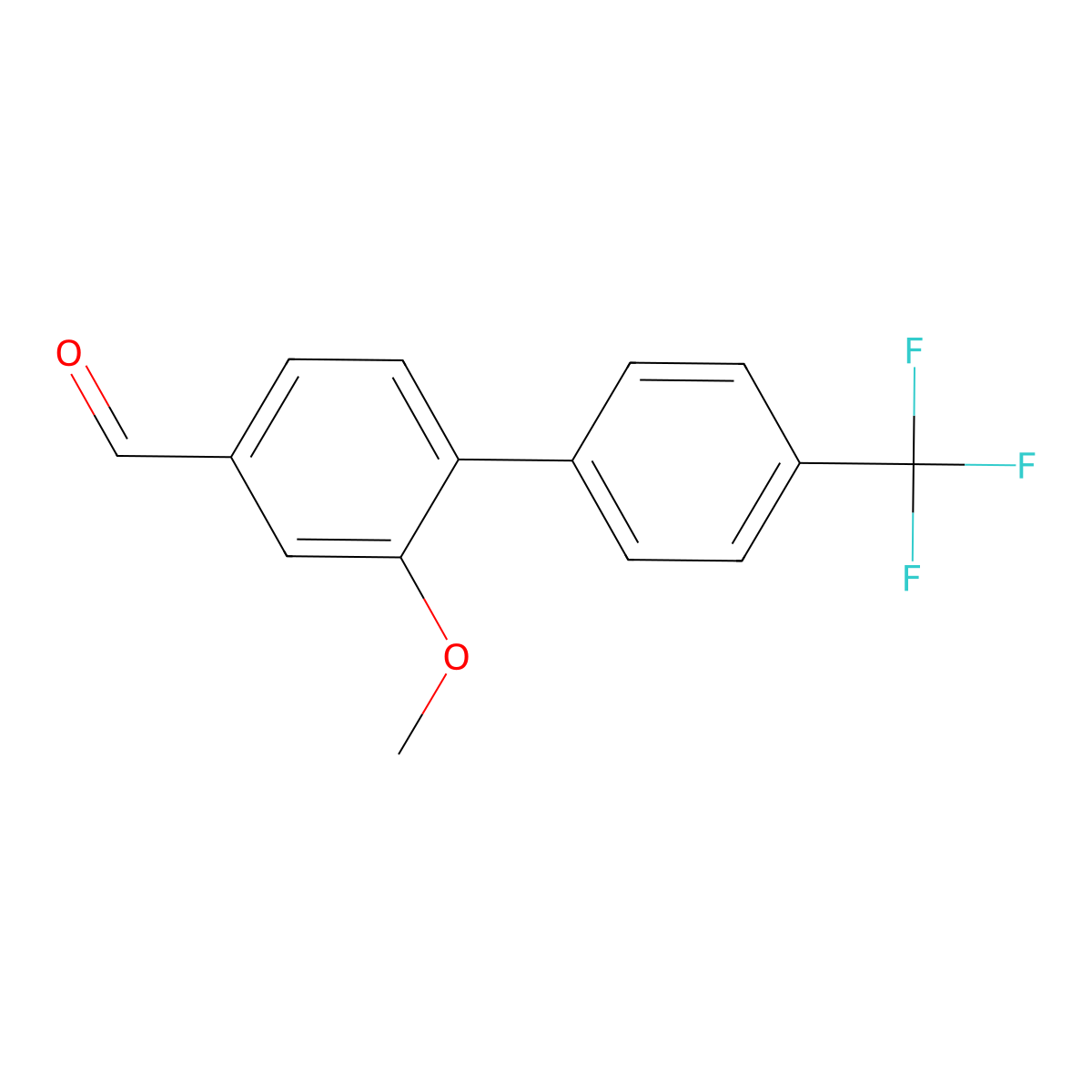 2-Methoxy-4'-(trifluoromethyl)-[1,1'-biphenyl]-4-carbaldehyde molecular structure, CAS 2969332-26-9