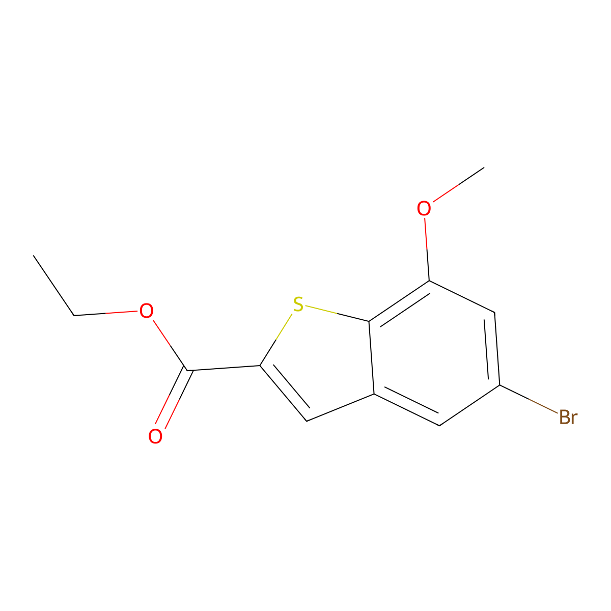 Ethyl 5-bromo-7-methoxybenZo[b]thiophene-2-carboxylate molecular structure, CAS 2969332-52-1