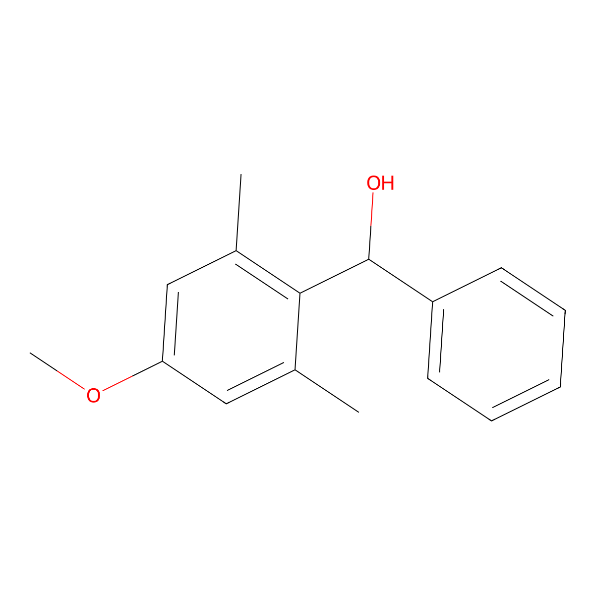 (4-Methoxy-2,6-dimethylphenyl)(phenyl)methanol molecular structure, CAS 2969333-79-5