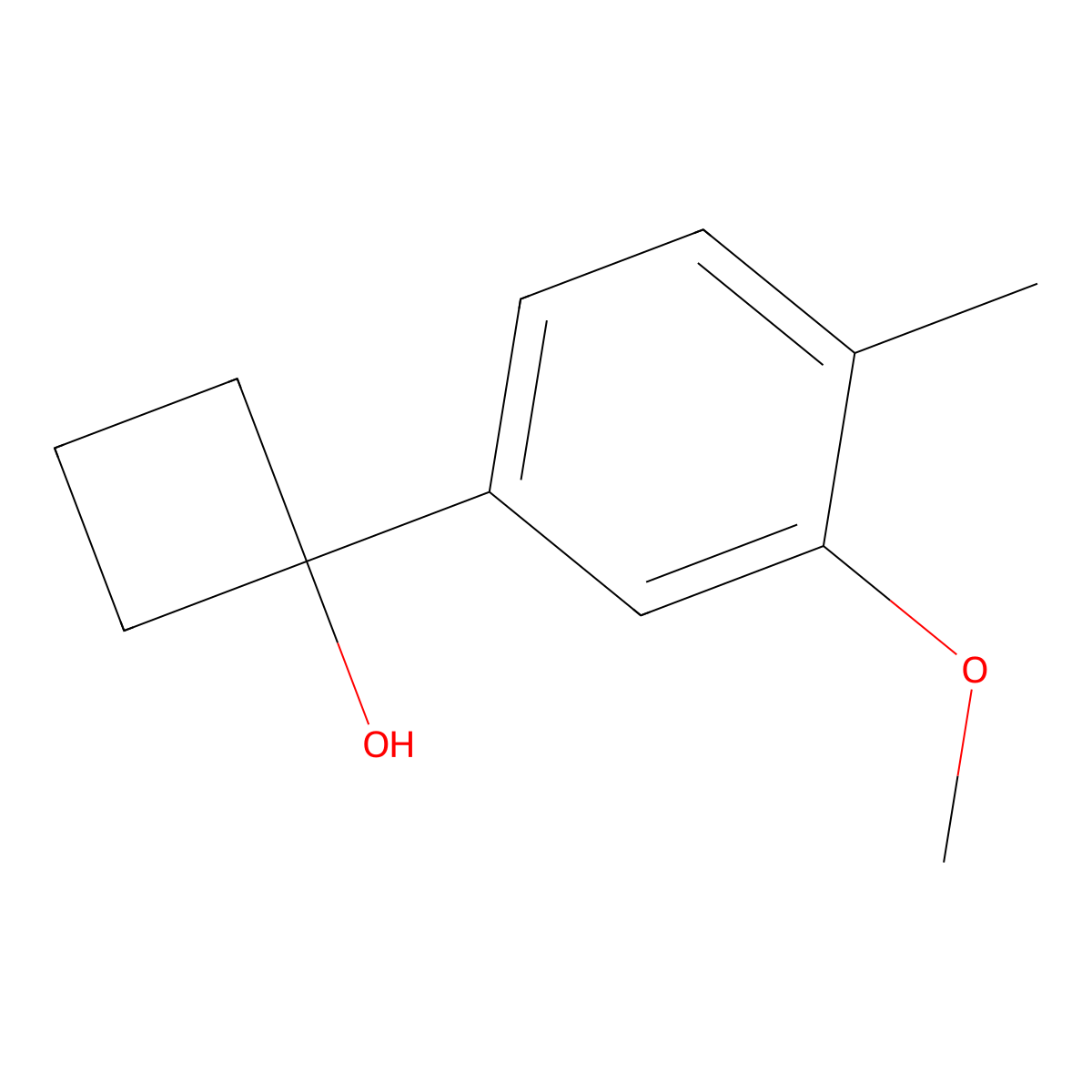 1-(3-Methoxy-4-methylphenyl)cyclobutanol molecular structure, CAS 2969334-47-0