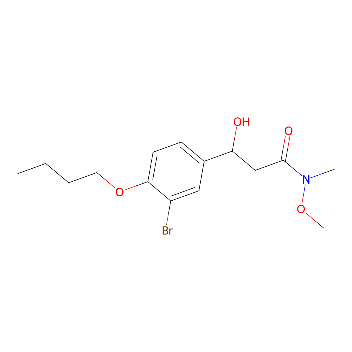 3-(3-Bromo-4-butoxyphenyl)-3-hydroxy-N-methoxy-N-methylpropanamide molecular structure, CAS 2969335-68-8