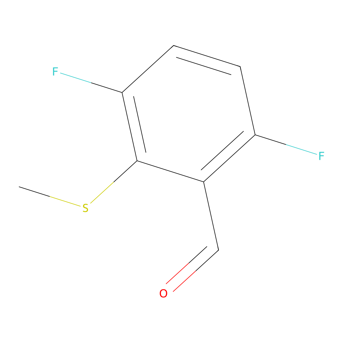 3,6-Difluoro-2-(methylthio)benzaldehyde molecular structure, CAS 2969337-06-0