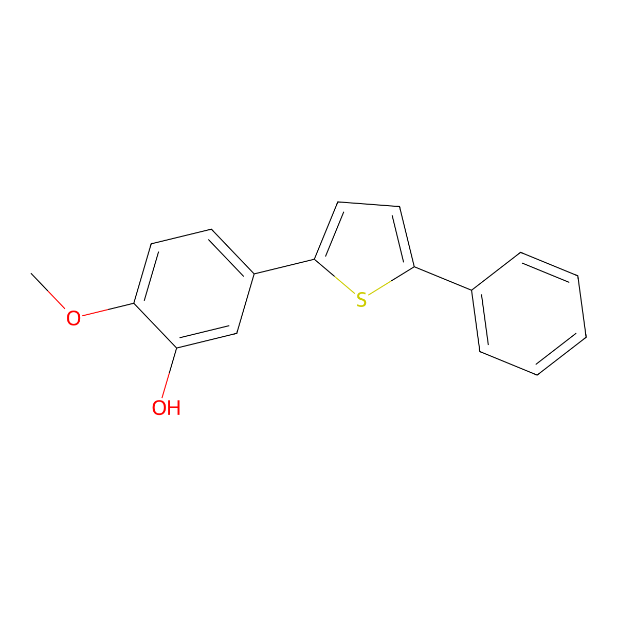 2-Methoxy-5-(5-phenylthiophen-2-yl)phenol molecular structure, CAS 2969337-53-7