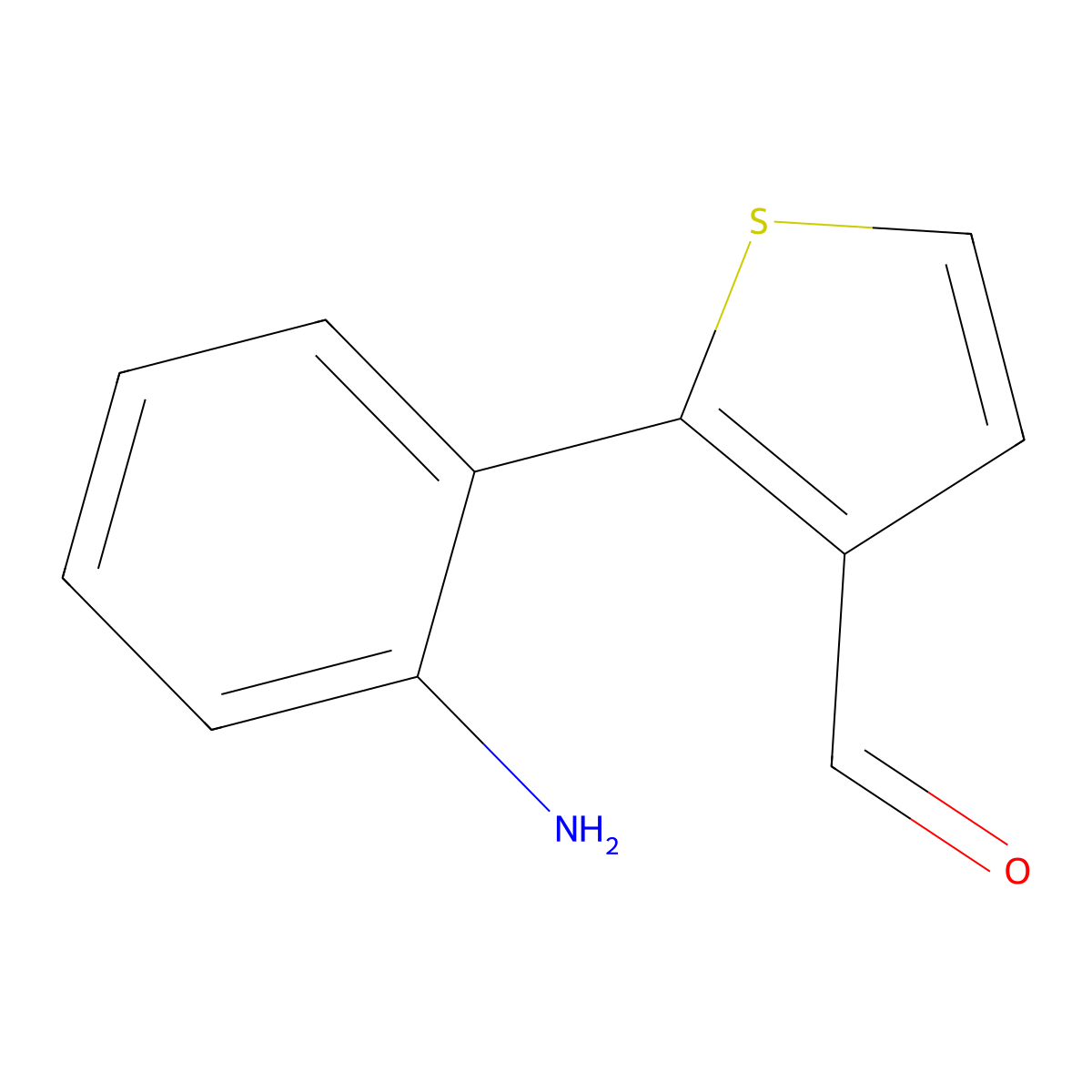 2-(2-Aminophenyl)thiophene-3-carbaldehyde molecular structure, CAS 2969337-79-7