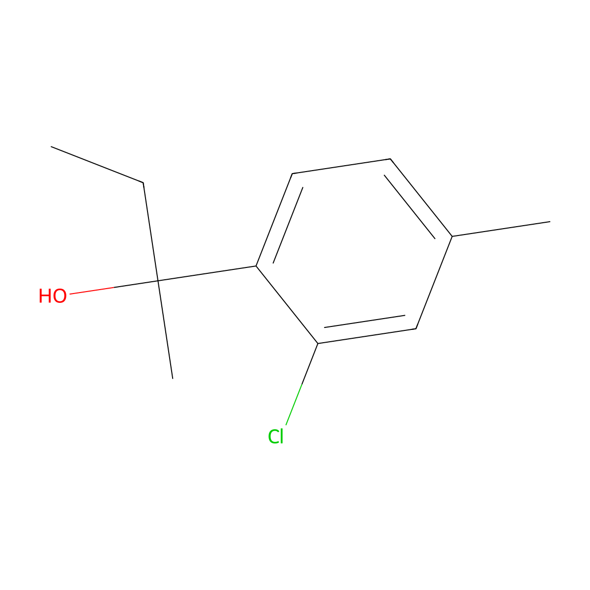 2-(2-Chloro-4-methylphenyl)butan-2-ol molecular structure, CAS 2969340-67-6