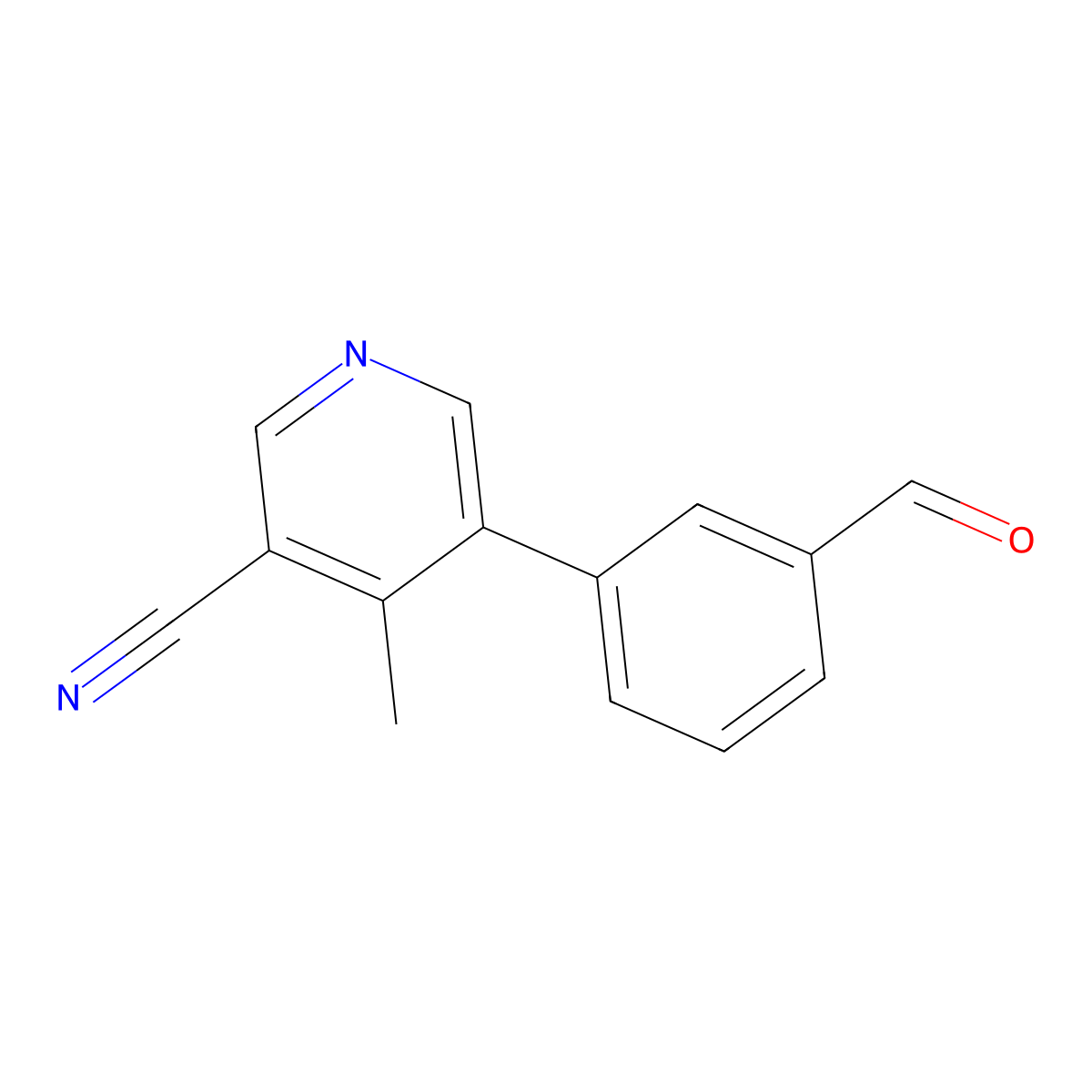 5-(3-Formylphenyl)-4-methylnicotinonitrile molecular structure, CAS 2969340-70-1