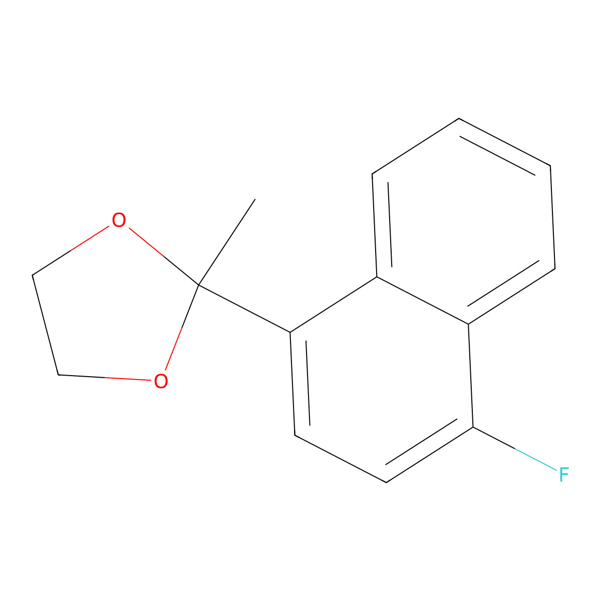 2-(4-Fluoronaphthalen-1-yl)-2-methyl-1,3-dioxolane molecular structure, CAS 2969342-77-4