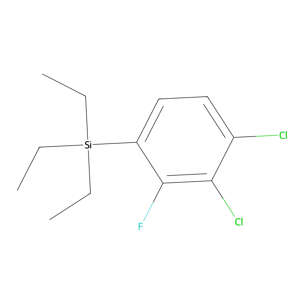 (3,4-Dichloro-2-fluorophenyl)triethylsilane molecular structure, CAS 2969342-78-5