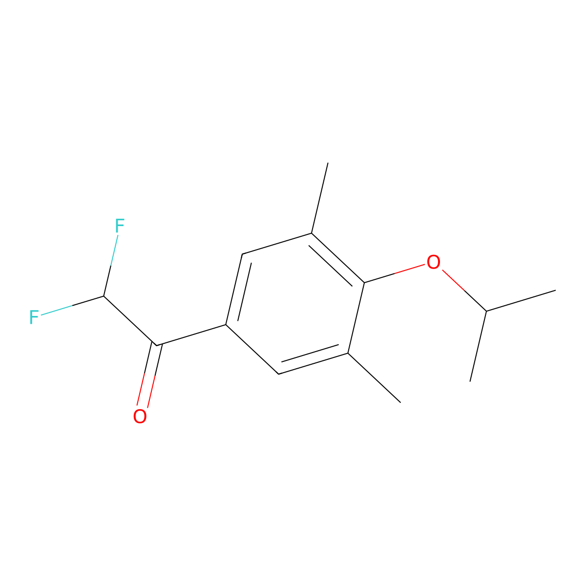 2,2-Difluoro-1-(4-isopropoxy-3,5-dimethylphenyl)ethanone molecular structure, CAS 2969345-20-6
