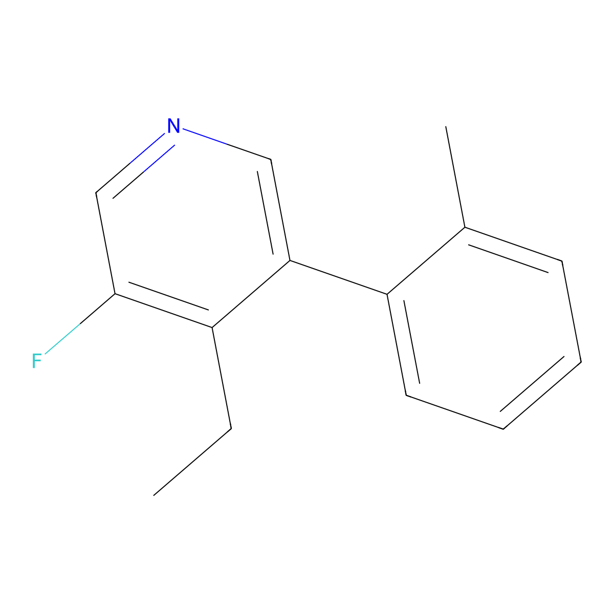 4-Ethyl-3-fluoro-5-(o-tolyl)pyridine molecular structure, CAS 2969345-63-7