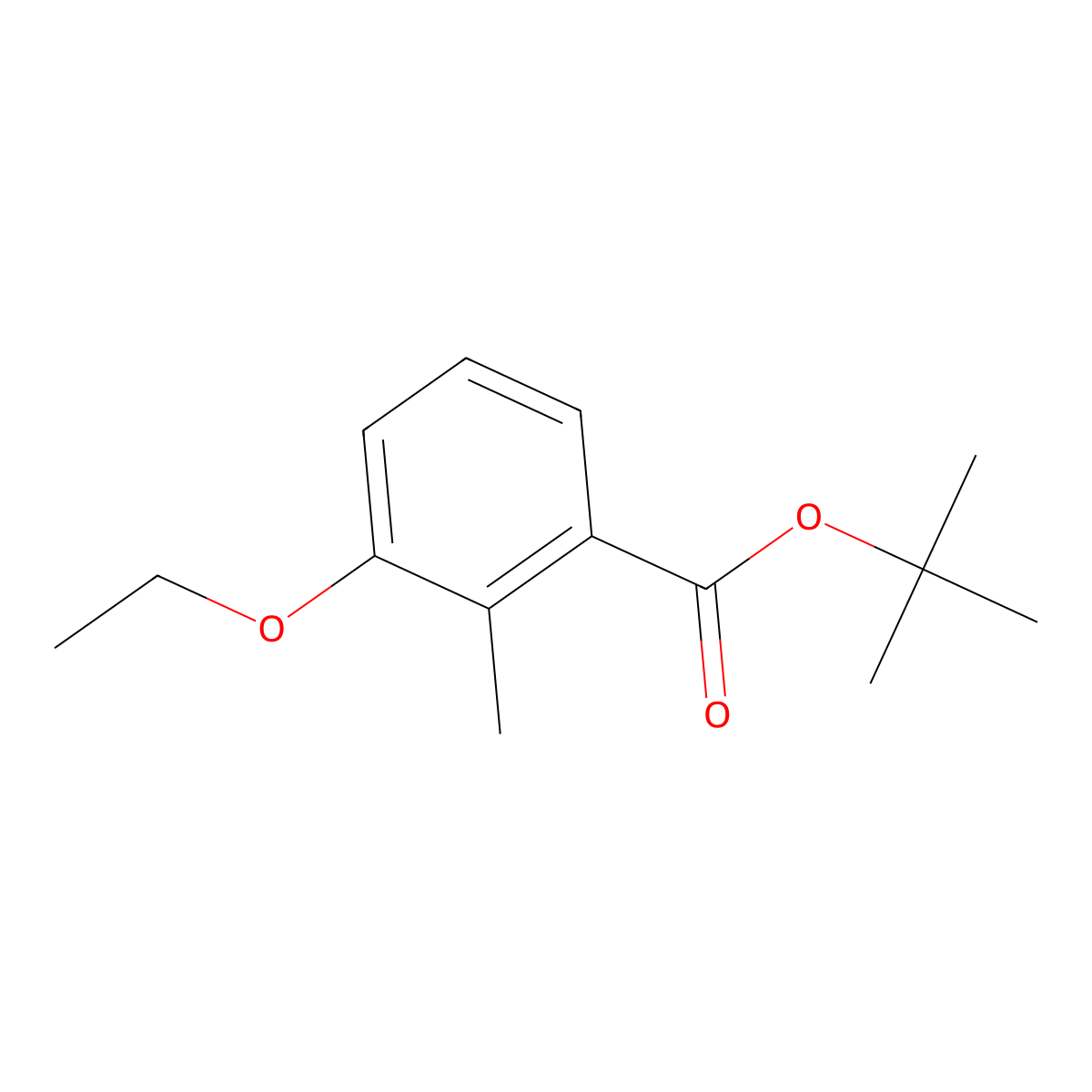 Tert-butyl 3-ethoxy-2-methylbenzoate molecular structure, CAS 2969346-20-9