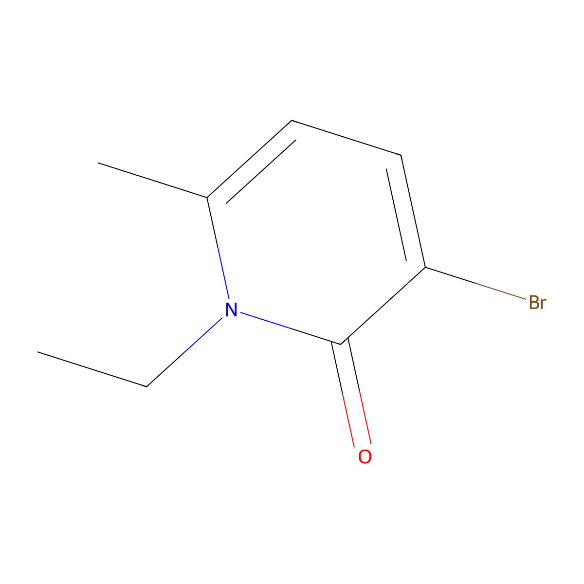 3-bromo-1-ethyl-6-methylpyridin-2(1H)-one molecular structure, CAS 2969346-67-4