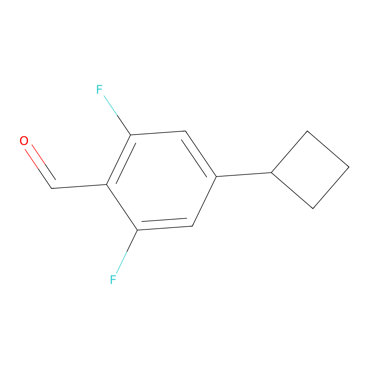 4-Cyclobutyl-2,6-difluorobenzaldehyde molecular structure, CAS 2969347-17-7