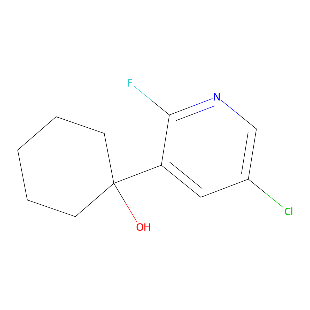 1-(5-Chloro-2-fluoropyridin-3-yl)cyclohexanol molecular structure, CAS 2969347-63-3