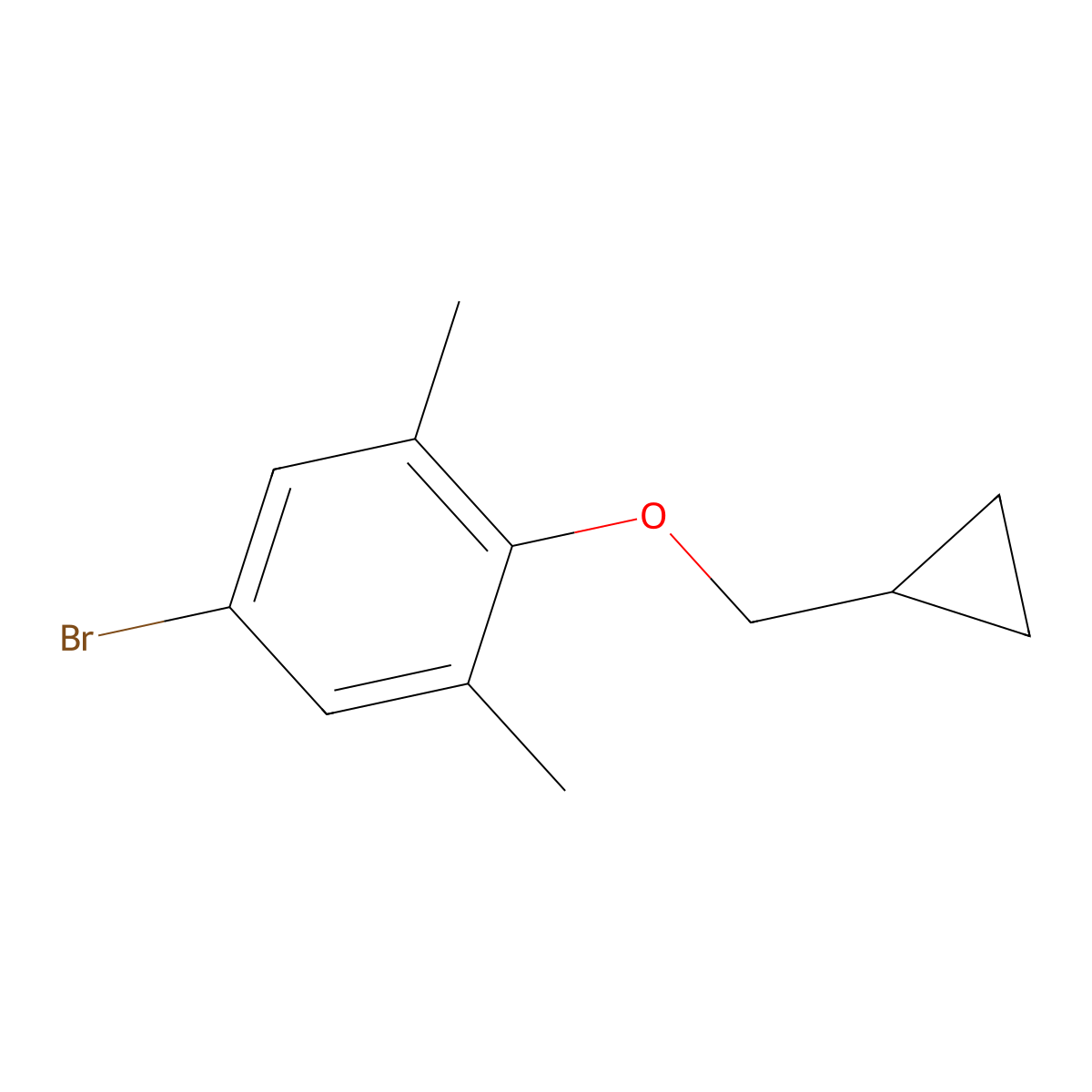 5-Bromo-2-(cyclopropylmethoxy)-1,3-dimethylbenzene molecular structure, CAS 2969348-62-5