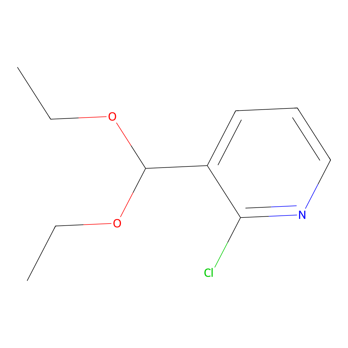 2-Chloro-3-(diethoxymethyl)pyridine molecular structure, CAS 2969350-66-9