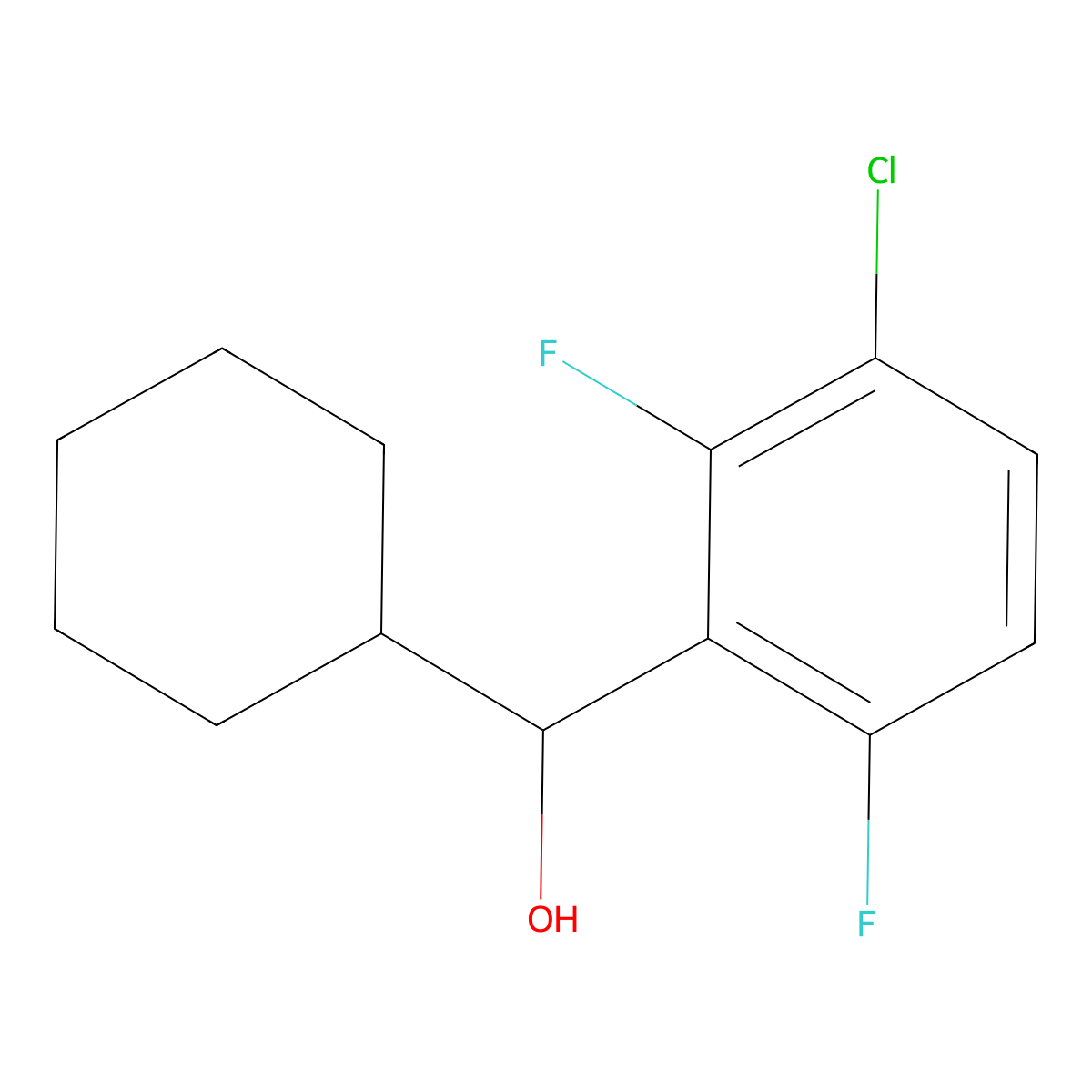 (3-Chloro-2,6-difluorophenyl)(cyclohexyl)methanol molecular structure, CAS 2969351-42-4