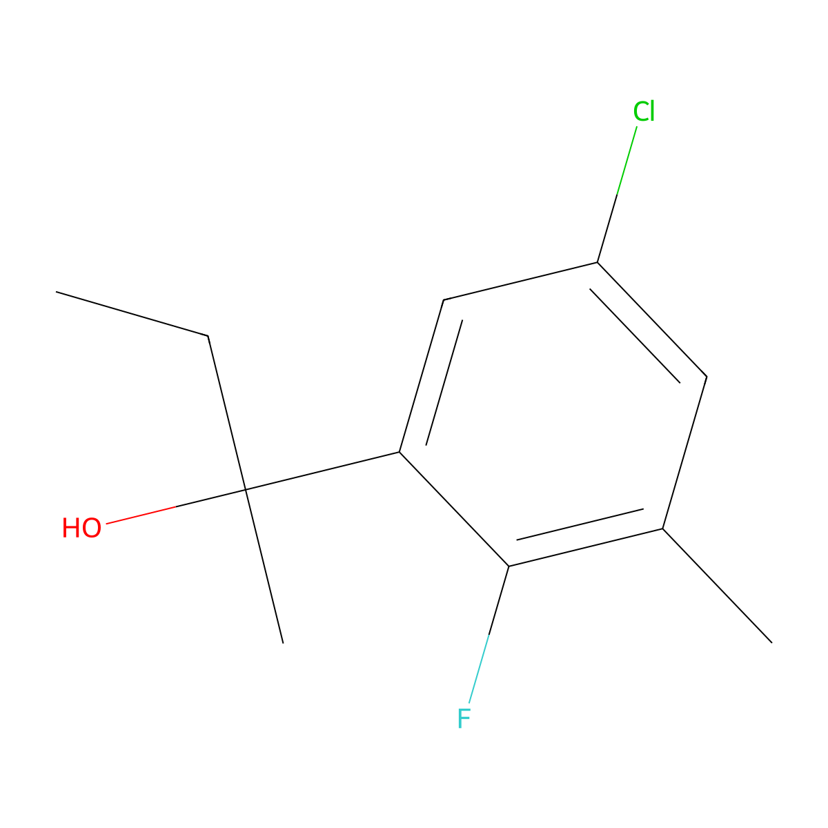 2-(5-Chloro-2-fluoro-3-methylphenyl)butan-2-ol molecular structure, CAS 2969351-50-4