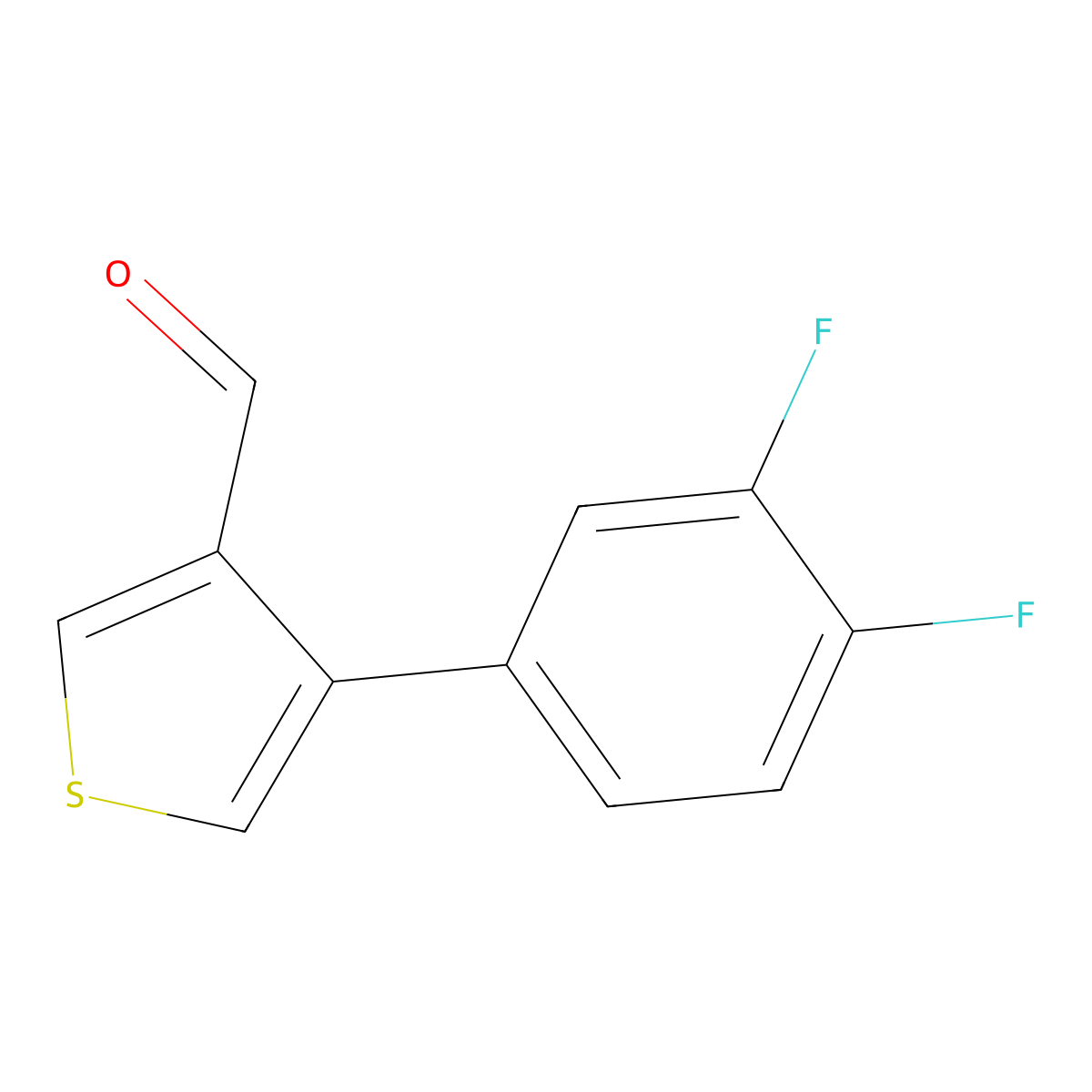 4-(3,4-Difluorophenyl)thiophene-3-carbaldehyde molecular structure, CAS 2969352-85-8