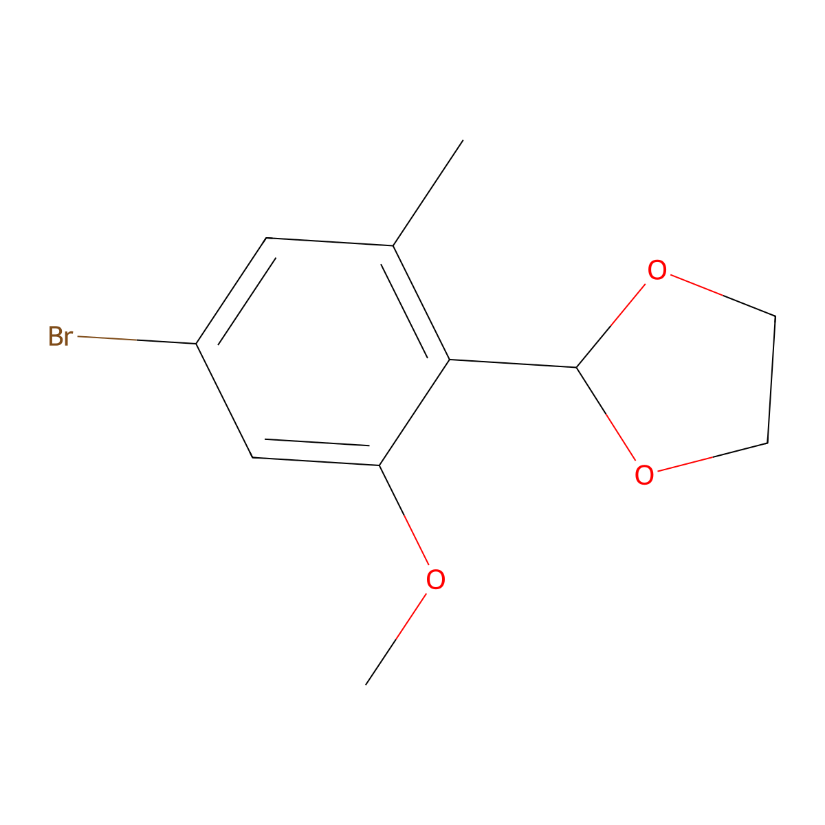 2-(4-Bromo-2-methoxy-6-methylphenyl)-1,3-dioxolane molecular structure, CAS 2969356-10-1