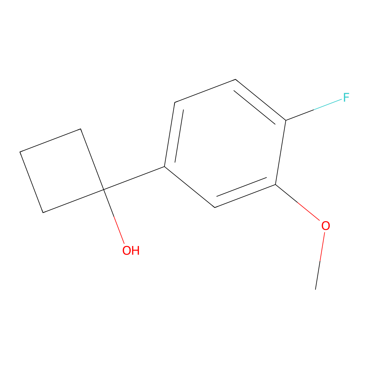1-(4-Fluoro-3-methoxyphenyl)cyclobutanol molecular structure, CAS 2969357-22-8