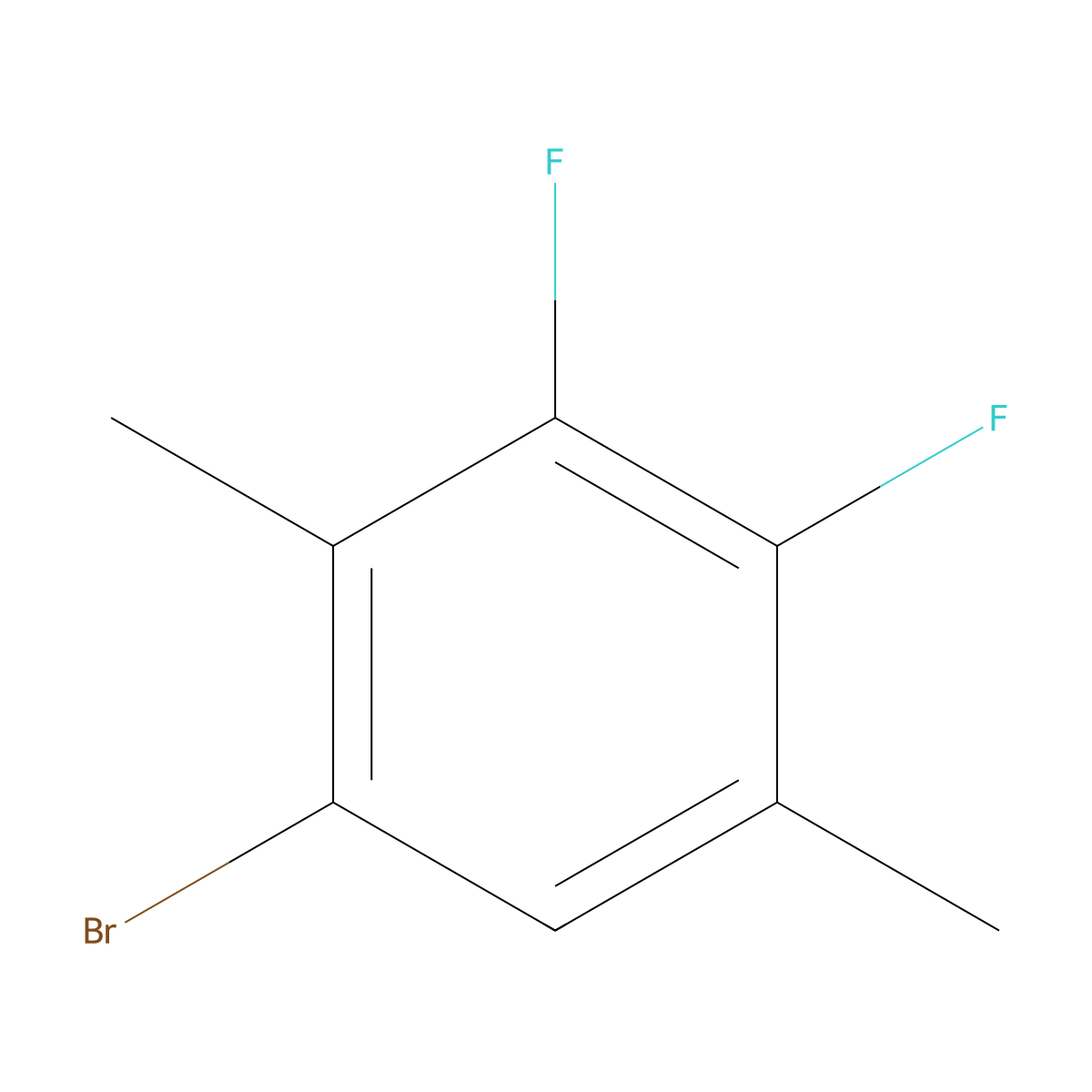 1-Bromo-3,4-difluoro-2,5-dimethylbenzene molecular structure, CAS 2969357-28-4