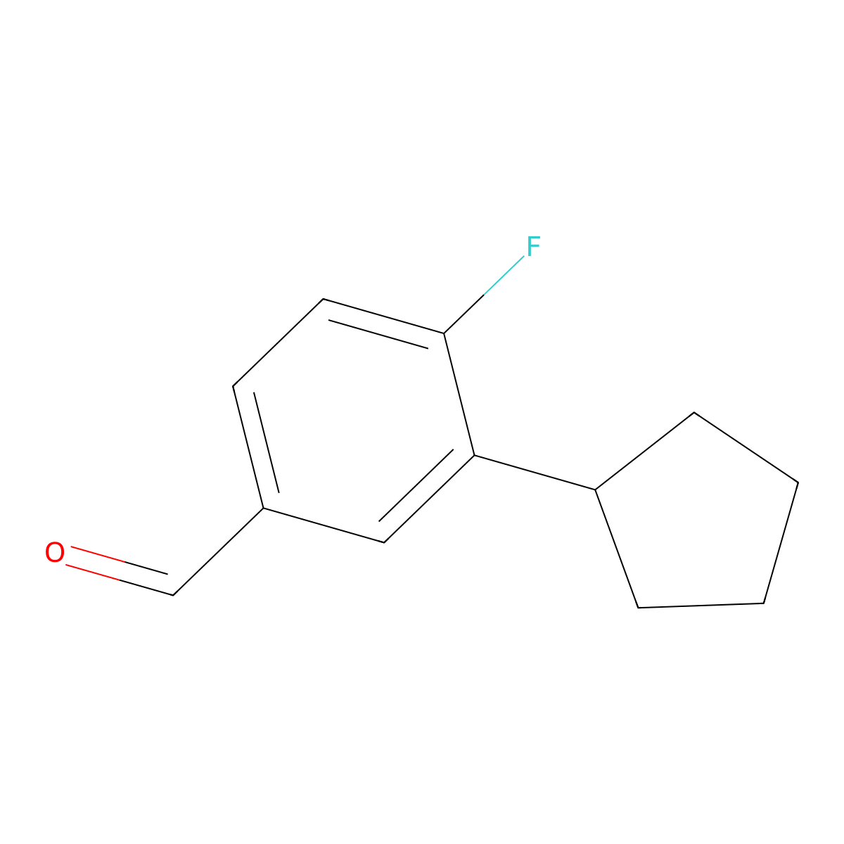 3-Cyclopentyl-4-fluorobenzaldehyde molecular structure, CAS 2969357-91-1