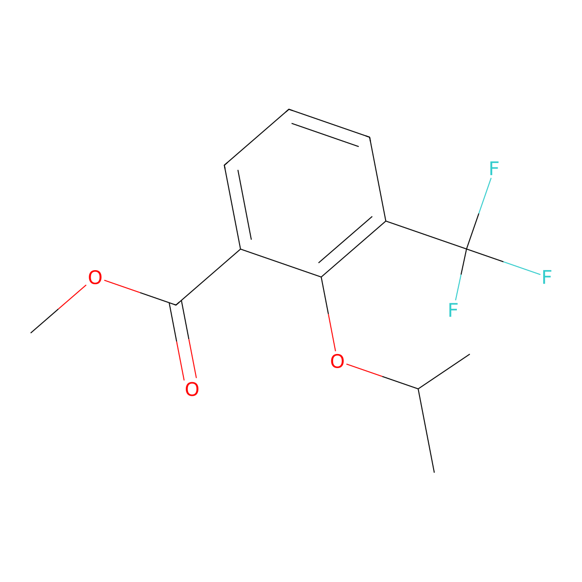 Methyl 2-isopropoxy-3-(trifluoromethyl)benzoate molecular structure, CAS 2969358-30-1