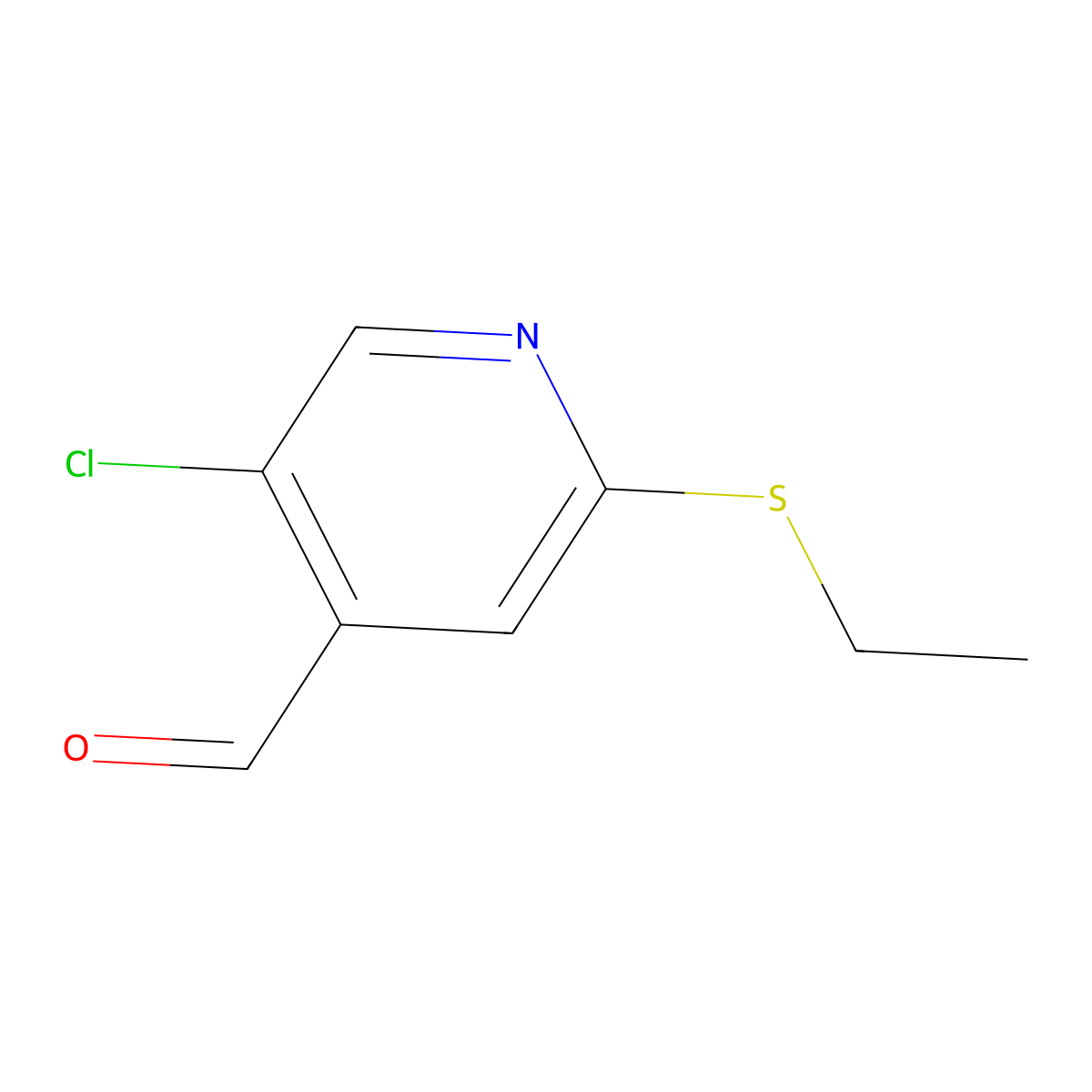 5-Chloro-2-(ethylthio)isonicotinaldehyde molecular structure, CAS 2969358-48-1