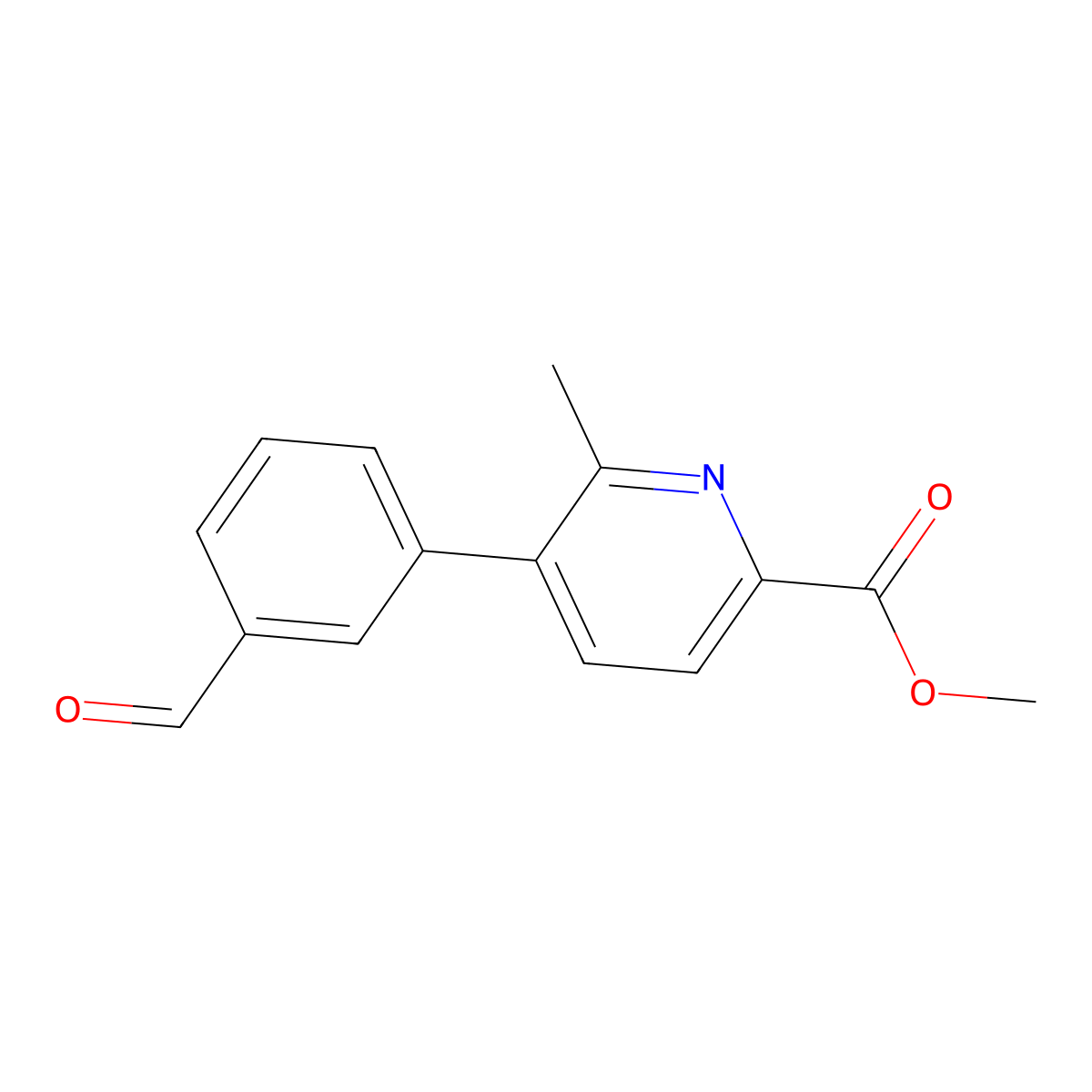 Methyl 5-(3-formylphenyl)-6-methylpicolinate molecular structure, CAS 2969358-55-0