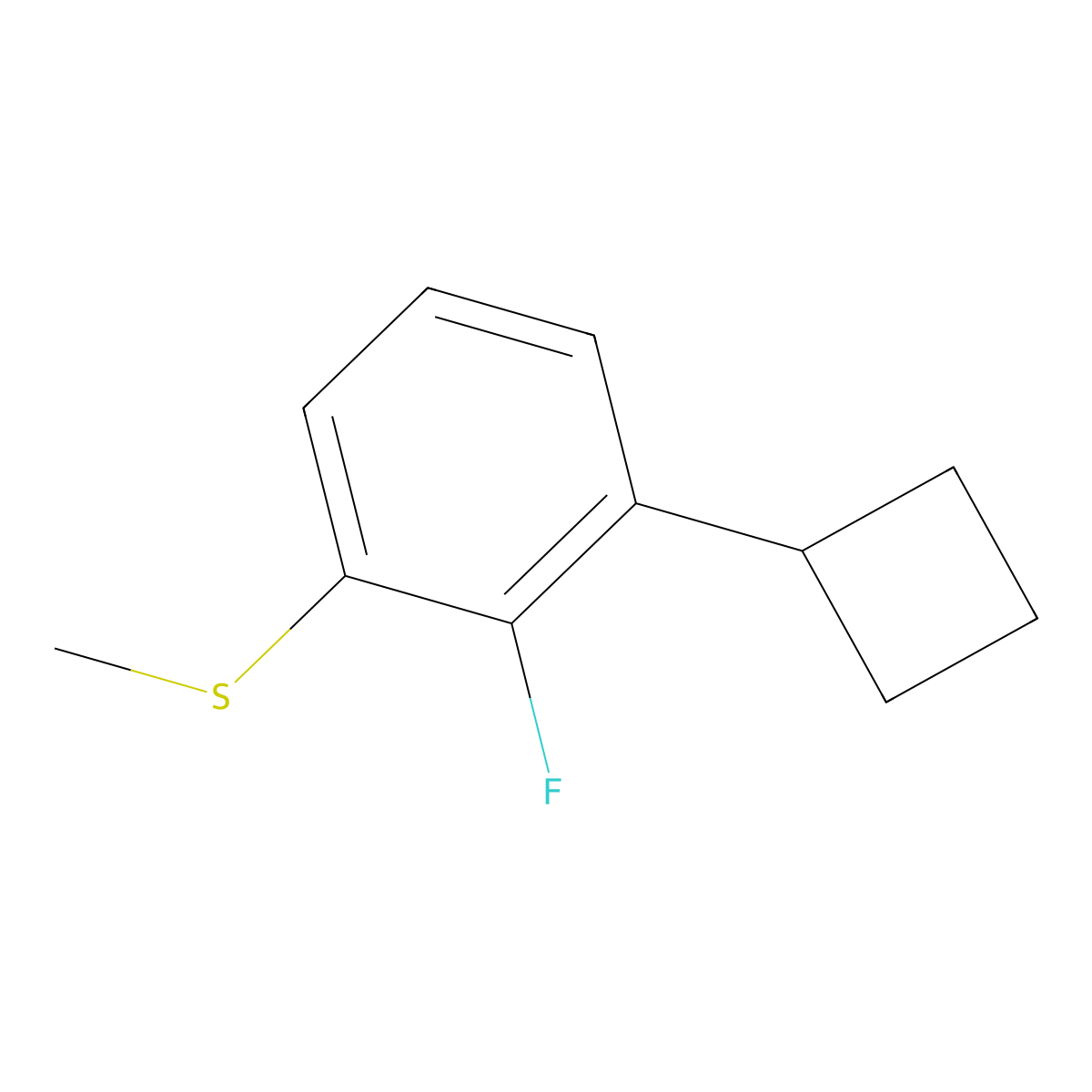 (3-Cyclobutyl-2-fluorophenyl)(methyl)sulfane molecular structure, CAS 2969358-62-9