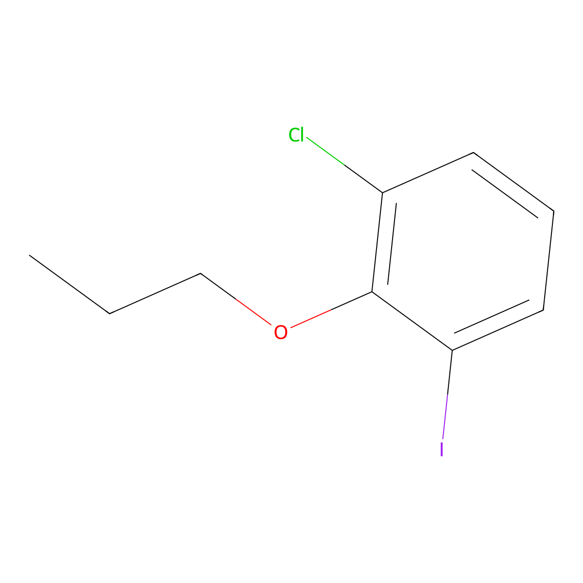 1-Chloro-3-iodo-2-propoxybenzene molecular structure, CAS 2969359-90-6