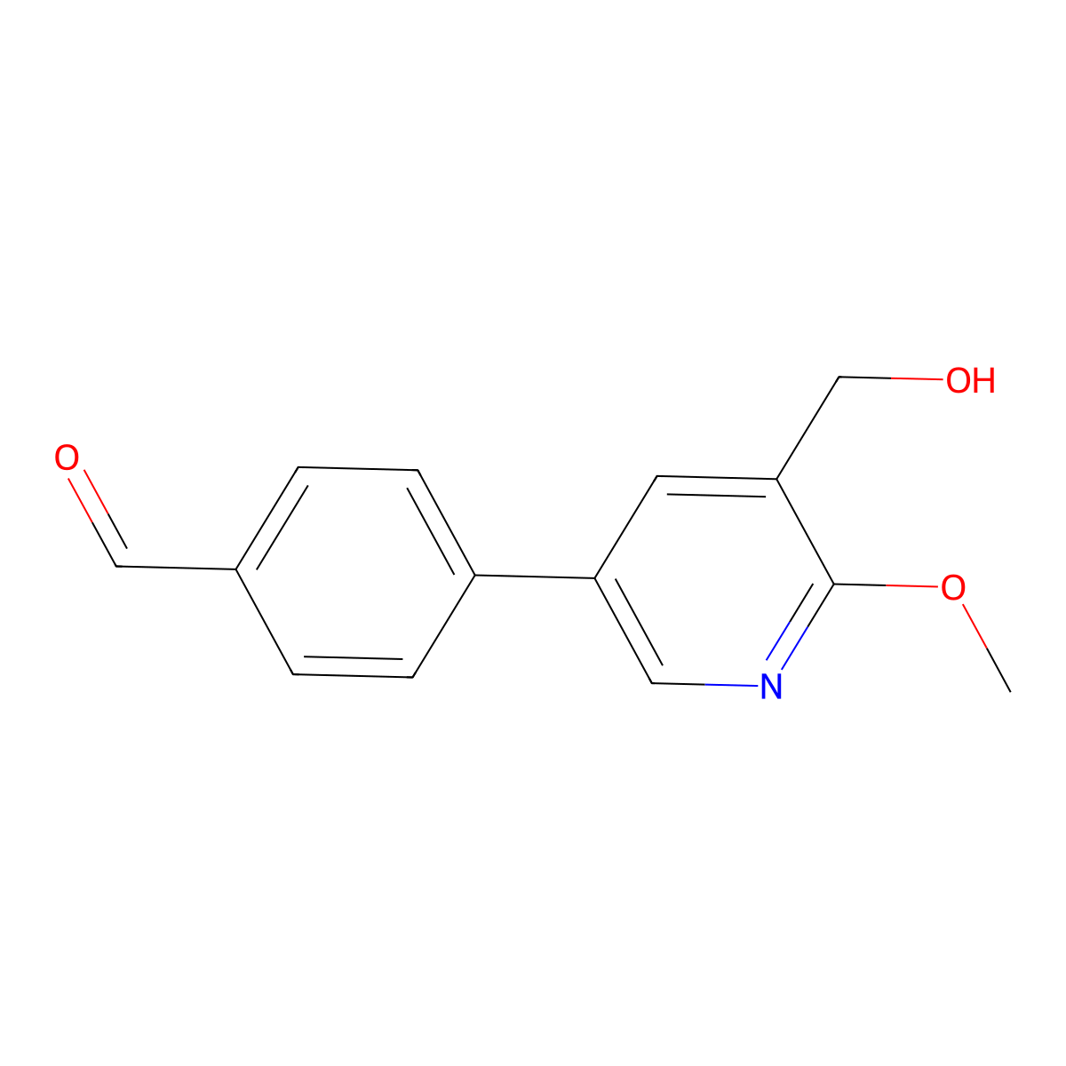 4-(5-(Hydroxymethyl)-6-methoxypyridin-3-yl)benzaldehyde molecular structure, CAS 2969360-38-9