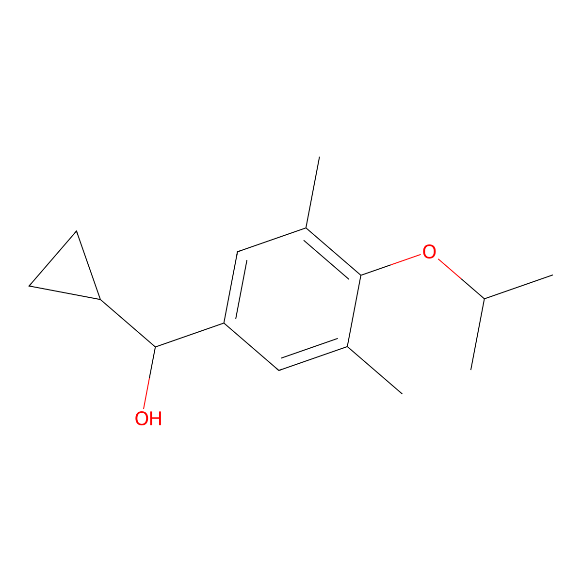 Cyclopropyl(4-isopropoxy-3,5-dimethylphenyl)methanol molecular structure, CAS 2969361-90-6