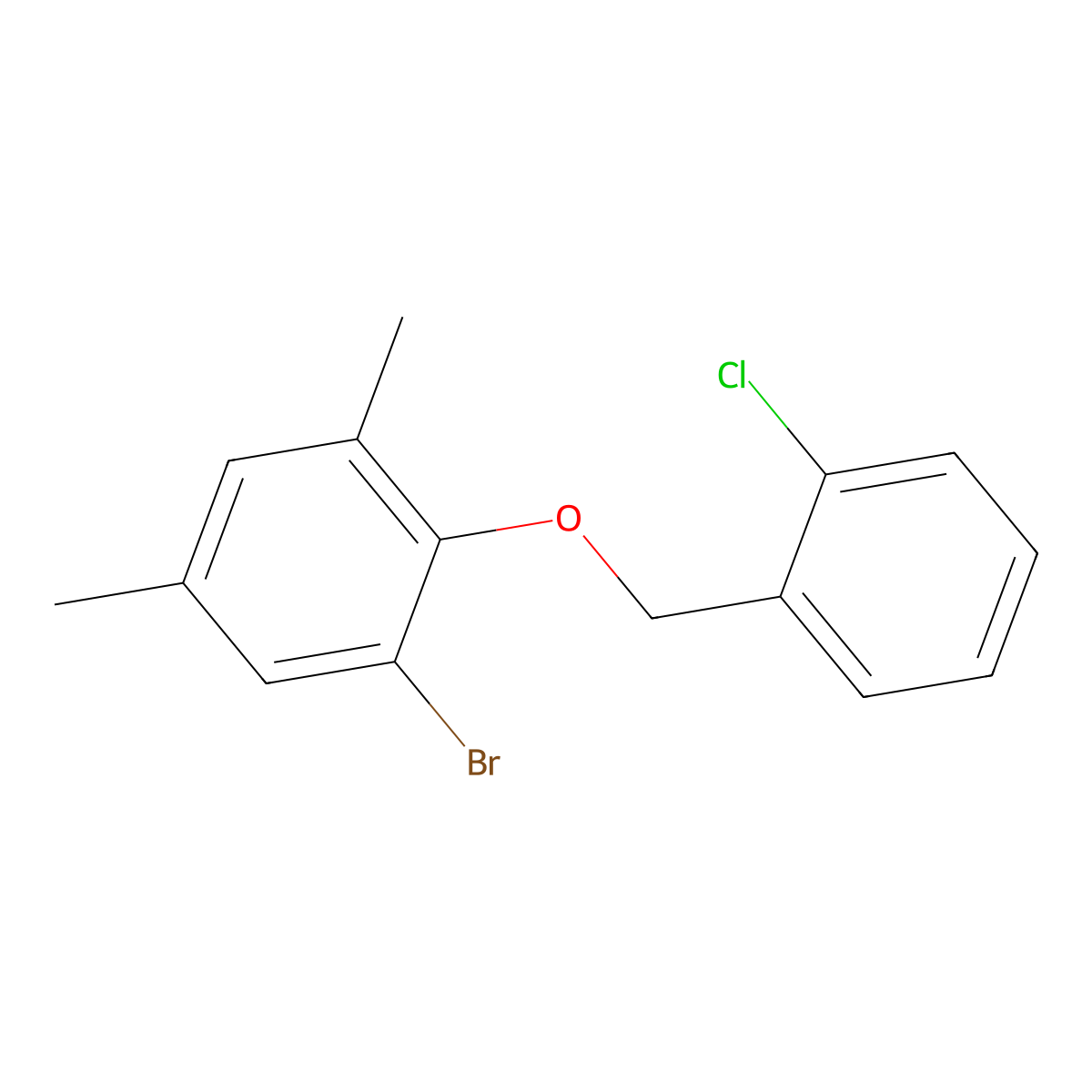 1-Bromo-2-((2-chlorobenzyl)oxy)-3,5-dimethylbenzene molecular structure, CAS 2969362-16-9