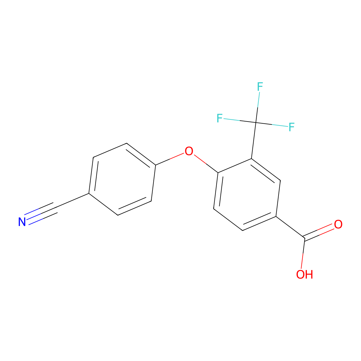 4-(4-Cyanophenoxy)-3-(trifluoromethyl)benZoic acid molecular structure, CAS 2969362-50-1