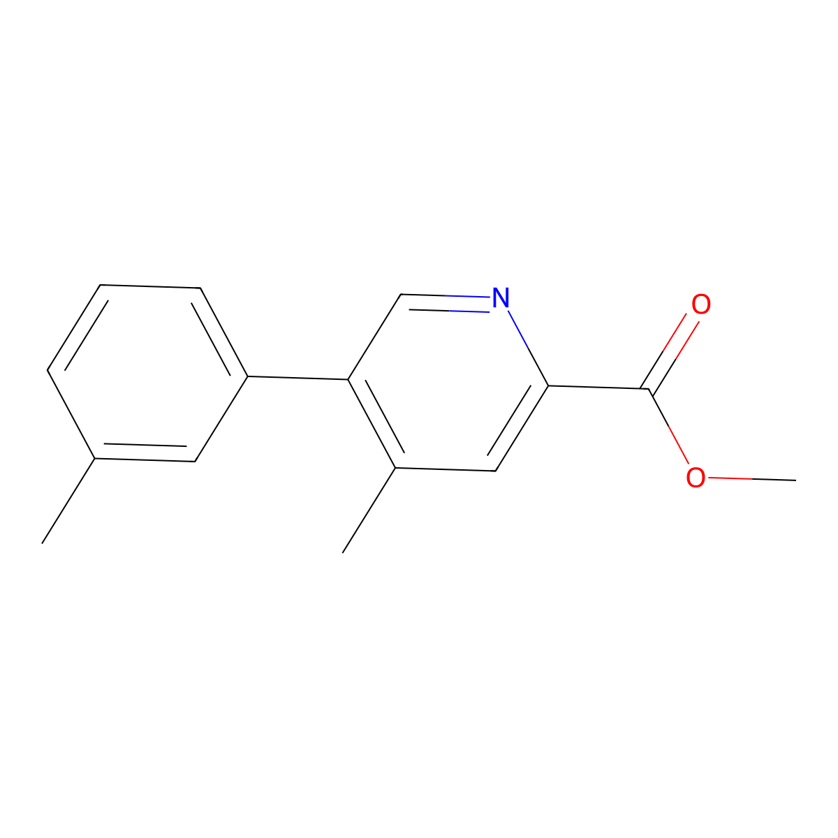Methyl 4-methyl-5-(m-tolyl)picolinate molecular structure, CAS 2969362-79-4