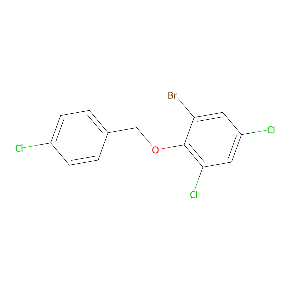 1-Bromo-3,5-dichloro-2-((4-chlorobenzyl)oxy)benzene molecular structure, CAS 2969363-93-5