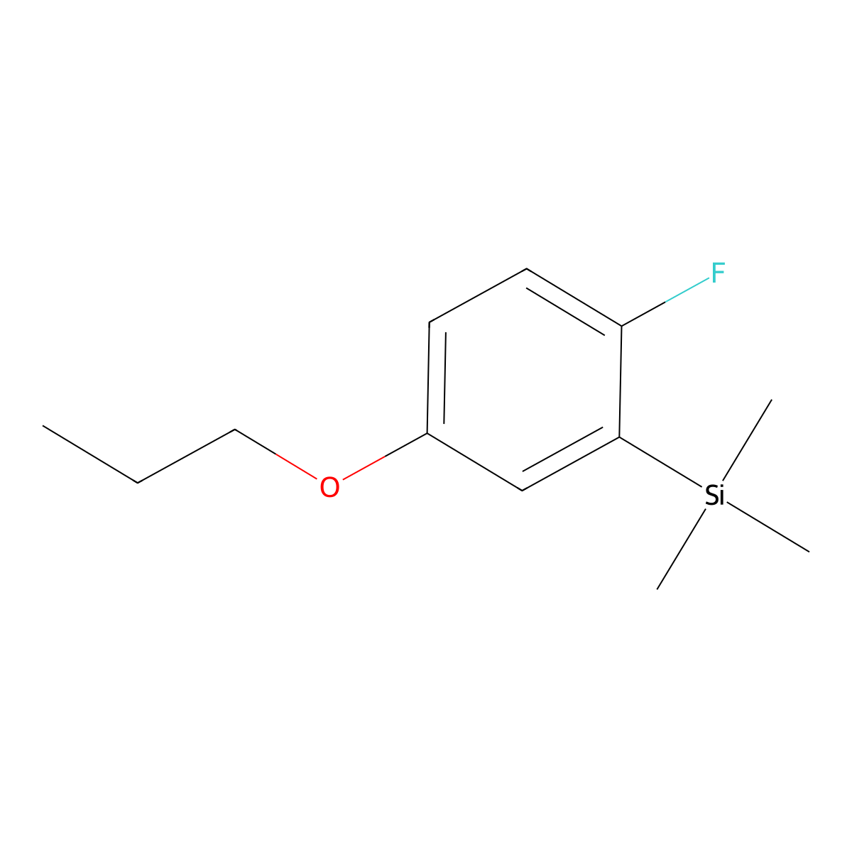 (2-Fluoro-5-propoxyphenyl)trimethylsilane molecular structure, CAS 2969364-02-9