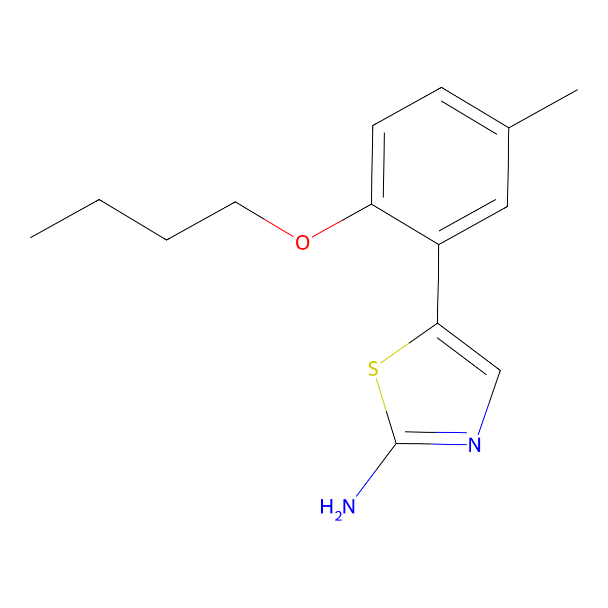 5-(2-Butoxy-5-methylphenyl)thiazol-2-amine molecular structure, CAS 2969364-98-3