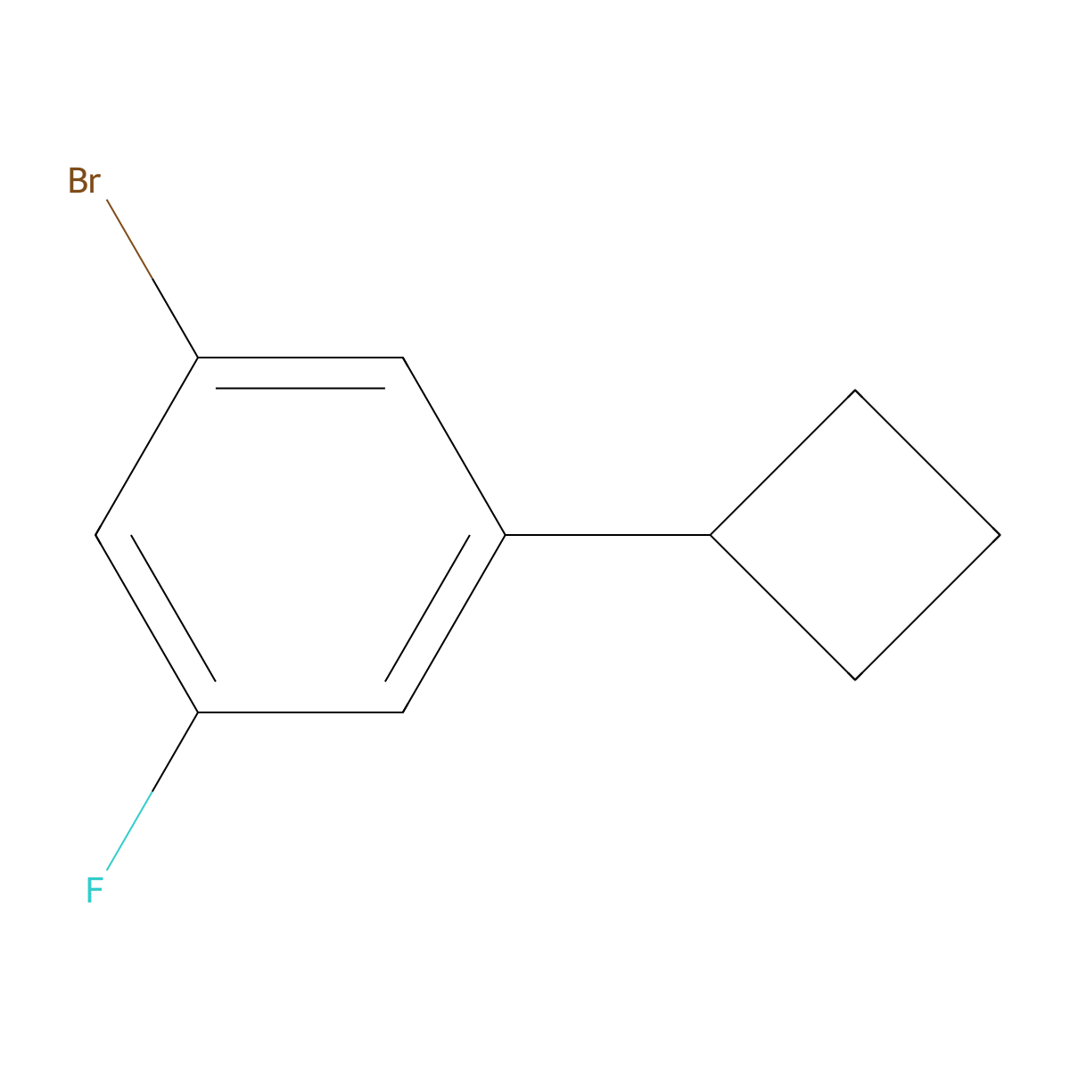 1-Bromo-3-cyclobutyl-5-fluorobenzene molecular structure, CAS 2969365-94-2