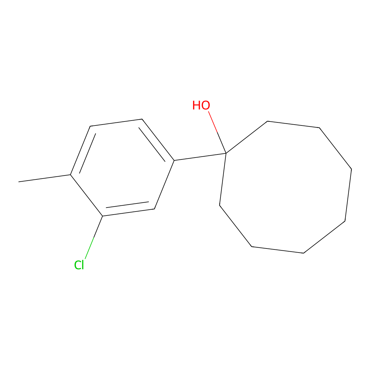 1-(3-Chloro-4-methylphenyl)cyclooctanol molecular structure, CAS 2969370-06-5