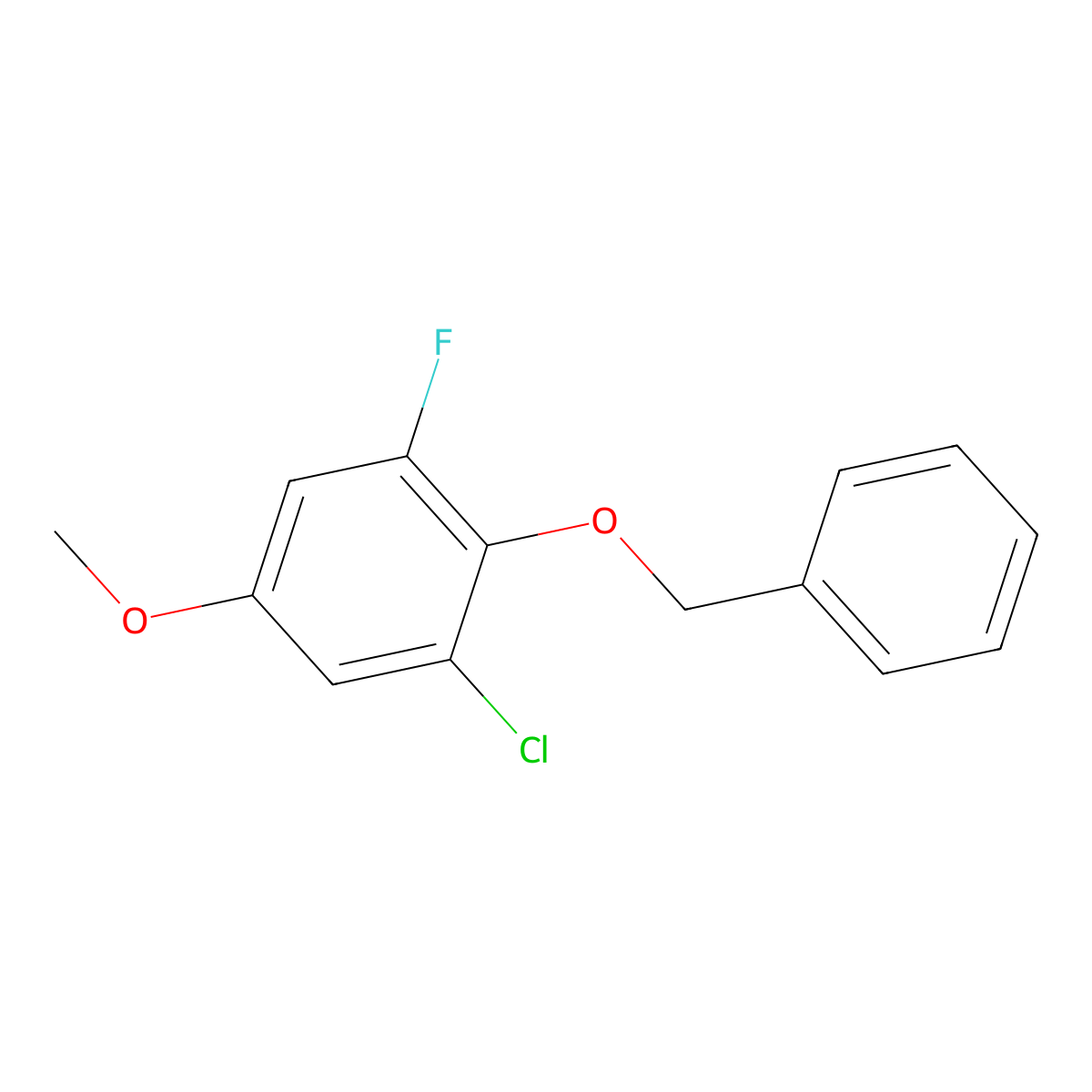 2-(Benzyloxy)-1-chloro-3-fluoro-5-methoxybenzene molecular structure, CAS 2969373-85-9