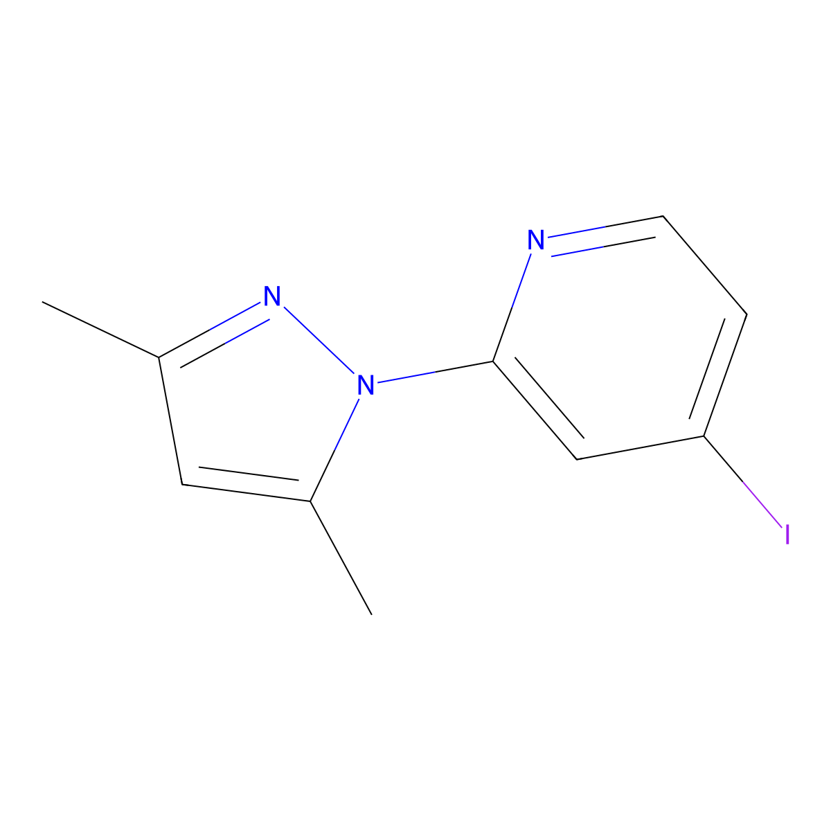 2-(3,5-Dimethyl-1H-pyraZol-1-yl)-4-iodopyridine molecular structure, CAS 2969375-10-6